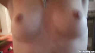 Little Bailey with natural tits and fucked hard pussy