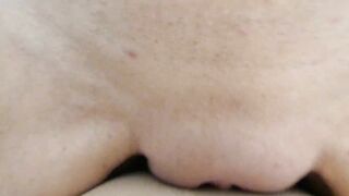 She is rubbing her extreme pumped pussy on my cock an we CUM together