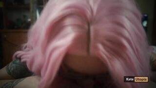 Horny Teen Suck While Watching Hentai Porn on Pornhub (sloppy cum)