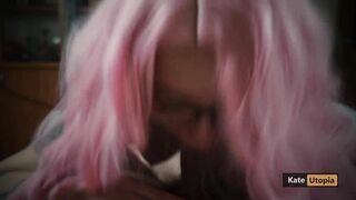 Horny Teen Suck While Watching Hentai Porn on Pornhub (sloppy cum)
