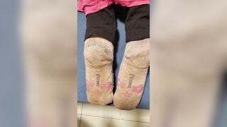 Sockjob solejob footjob Cum white sockes