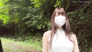 【素人】透明感抜群の色白彼女と野外で生SEX♡精子大量注入 素人カップル/美少女/色白美乳/中出し/フル動画(26分)/일본여대생과질내사정섹스