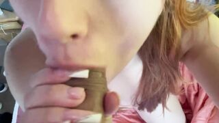 Sucking a big cock after school
