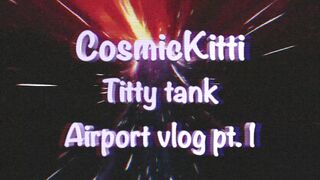 Great Reactions Flashing Tits in Airport Flashing Big Titty public tank top