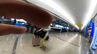 Great Reactions Flashing Tits in Airport Flashing Big Titty public tank top