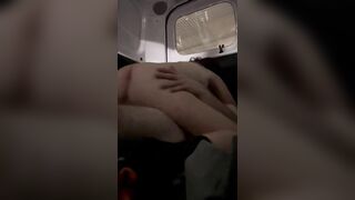 Teen in the back of the work van