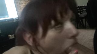 cuckold wife sucks hubby's huge cock till ecstasy !