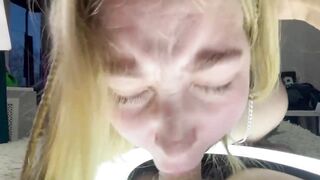 COURIER CAME DURING PORN SHOOTING - I met him with cum on his face and clamps on his nipples