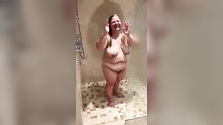Irish Girl feeling good after a night out in Ireland taking shower at air bnb