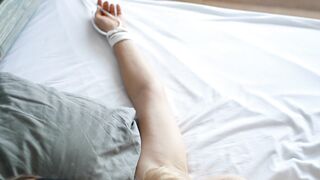 Bed Tied Girlfriend Cum Twice With Vibrator In Her Pussy