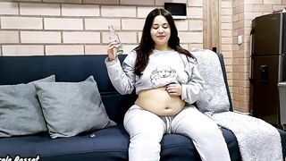 Lazy Chubby Brunette