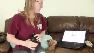 Cute Blonde Tries to Test her Bladder, Soaks Jeans