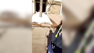 flashing my tits during a stroll around the neighborhood (w/ asmr ice crackling)