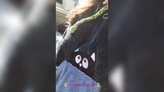 flashing my tits during a stroll around the neighborhood (w/ asmr ice crackling)